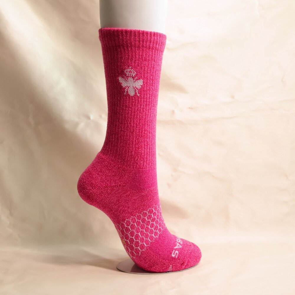 Bombas Calf Socks Size L Comfortable Pink Knit
